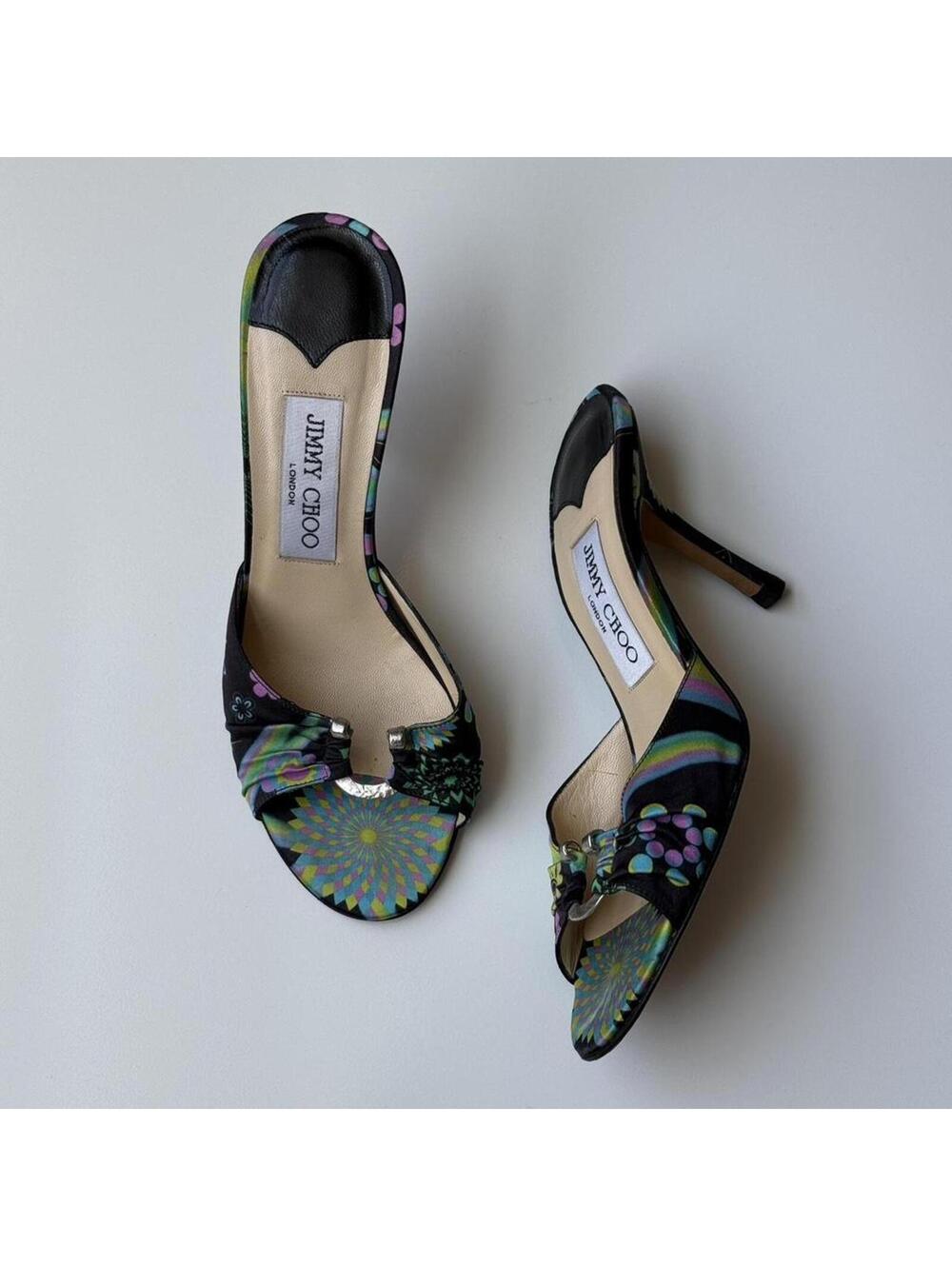 Jimmy Choo Psychedelic Print Mule Heels EU 36